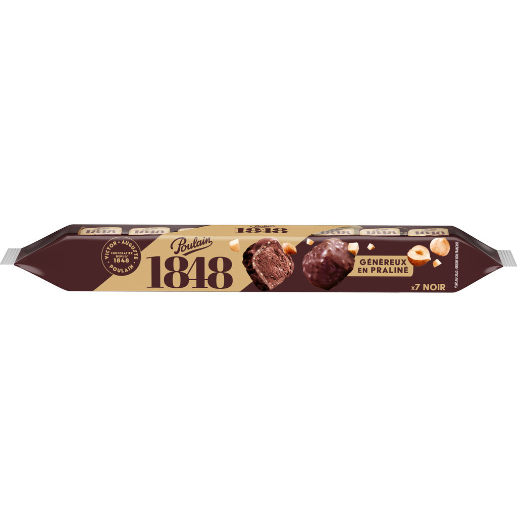 POULAIN Dark Chocolate with Caramelized Hazelnut Pieces Filled with Hazelnut Praline 224g