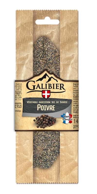 LE GALIBIER Dry Sausage with Pepper 145g