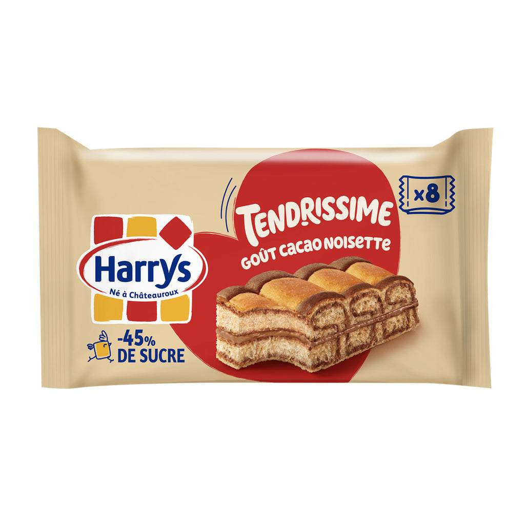 HARRYS Gâteaux au cacao et noisette - Tendrissime x8 - 264g