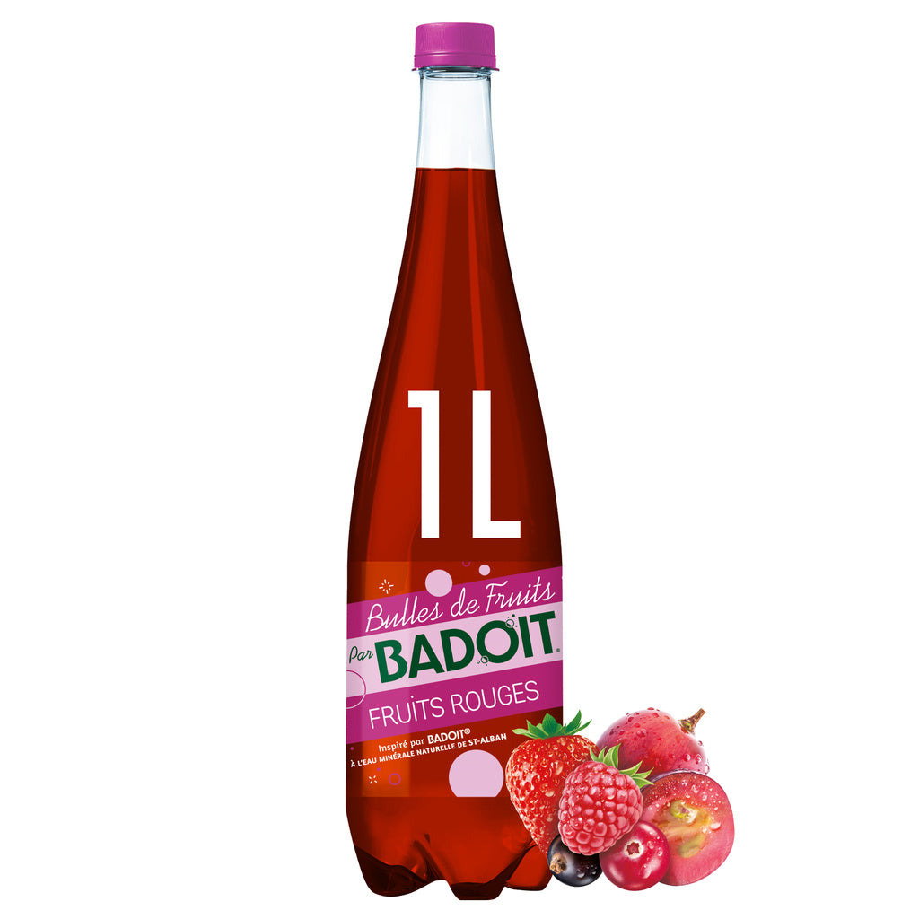 BADOIT Sprudelwasser Früchte-Bläschen Rote Früchte aromatisiert 1L