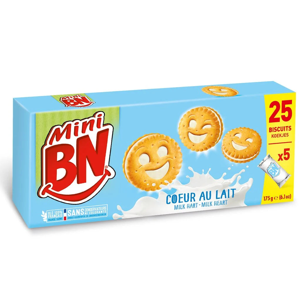 BN Mini Milk Heart Biscuits 175g