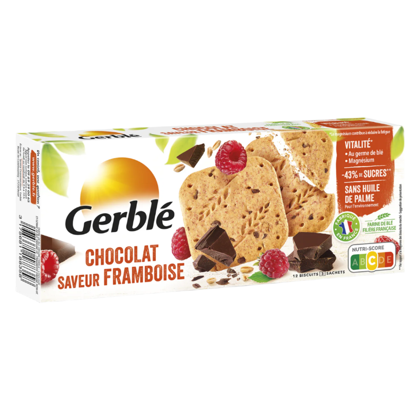GERBLÉ Chocolate Raspberry Shortbread 140g