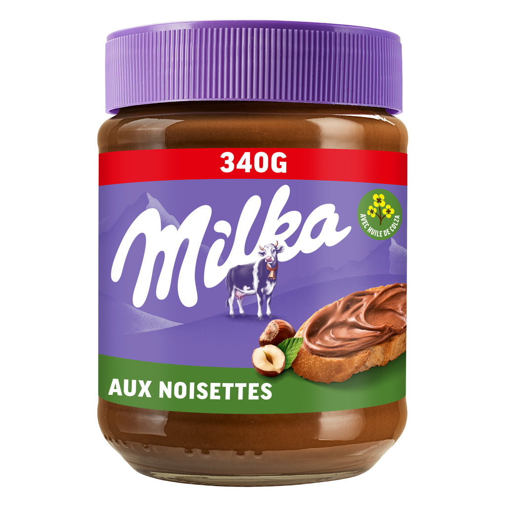 MILKA Pâte à tartiner aux noisettes à l'huile de colza 340g