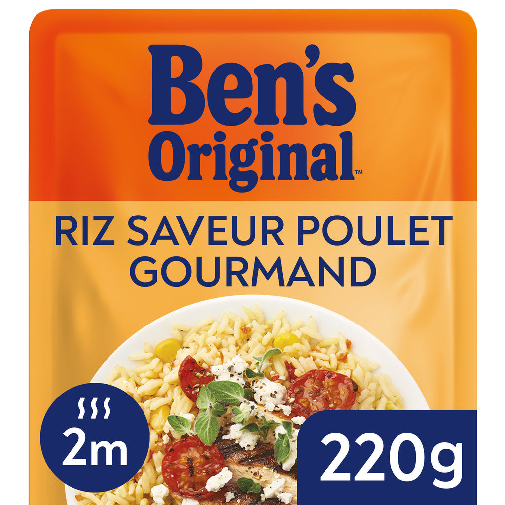 BEN'S ORIGINAL Riz micro-ondable saveur poulet gourmand 220g