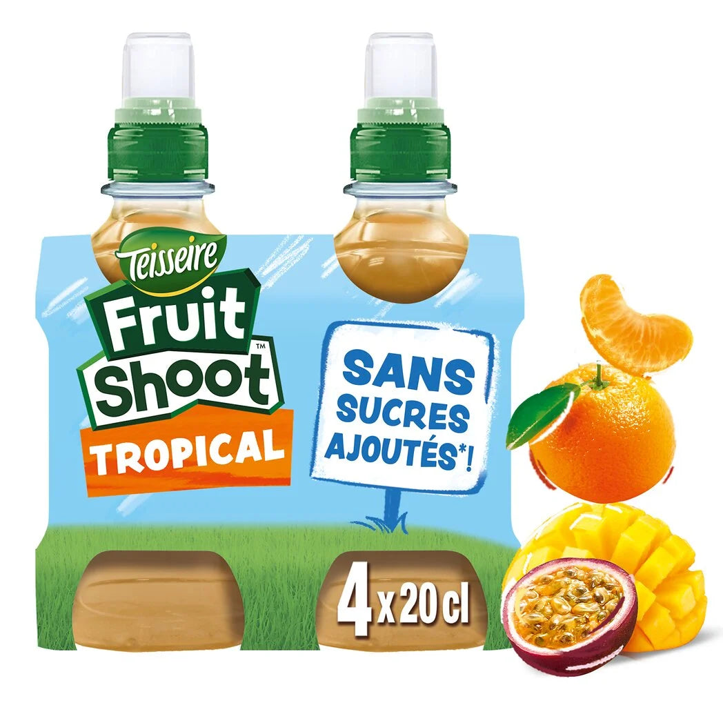 TEISSEIRE Fruit Shoot - Tropical Drink ohne Zuckerzusatz 4X20CL