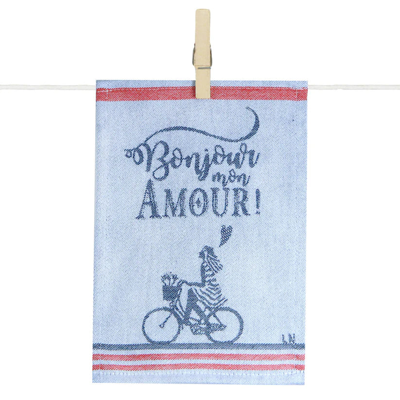 MAILLE Para Tapas "Bonjour mon amour" fille tissé par la Maison Moutet