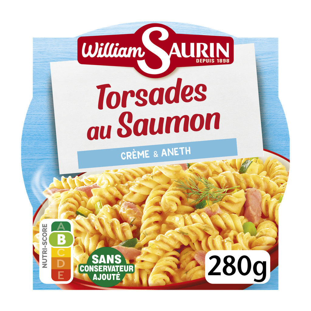WILLIAM SAURIN Torsades saumon crème d'aneth 280g