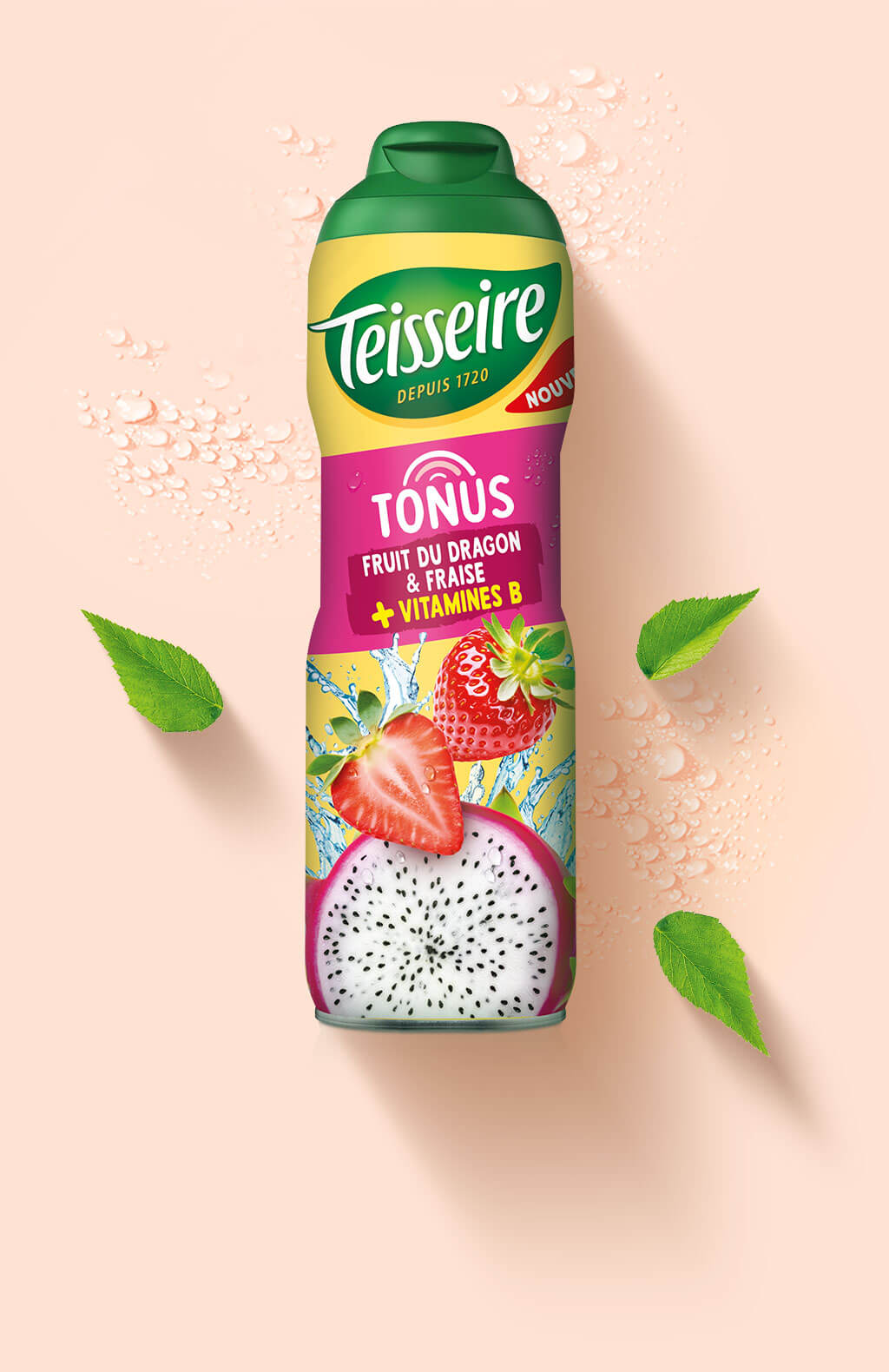 TEISSEIRE Sirup Tonus Drachenfrucht & Erdbeere Vitamin B 60cl