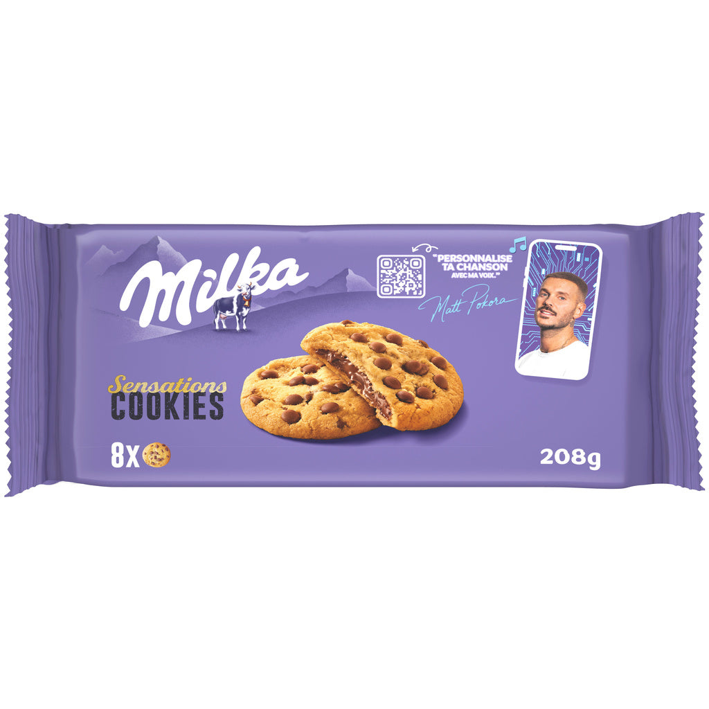 MILKA Cookies cœur fondant Choco Sensations 208g