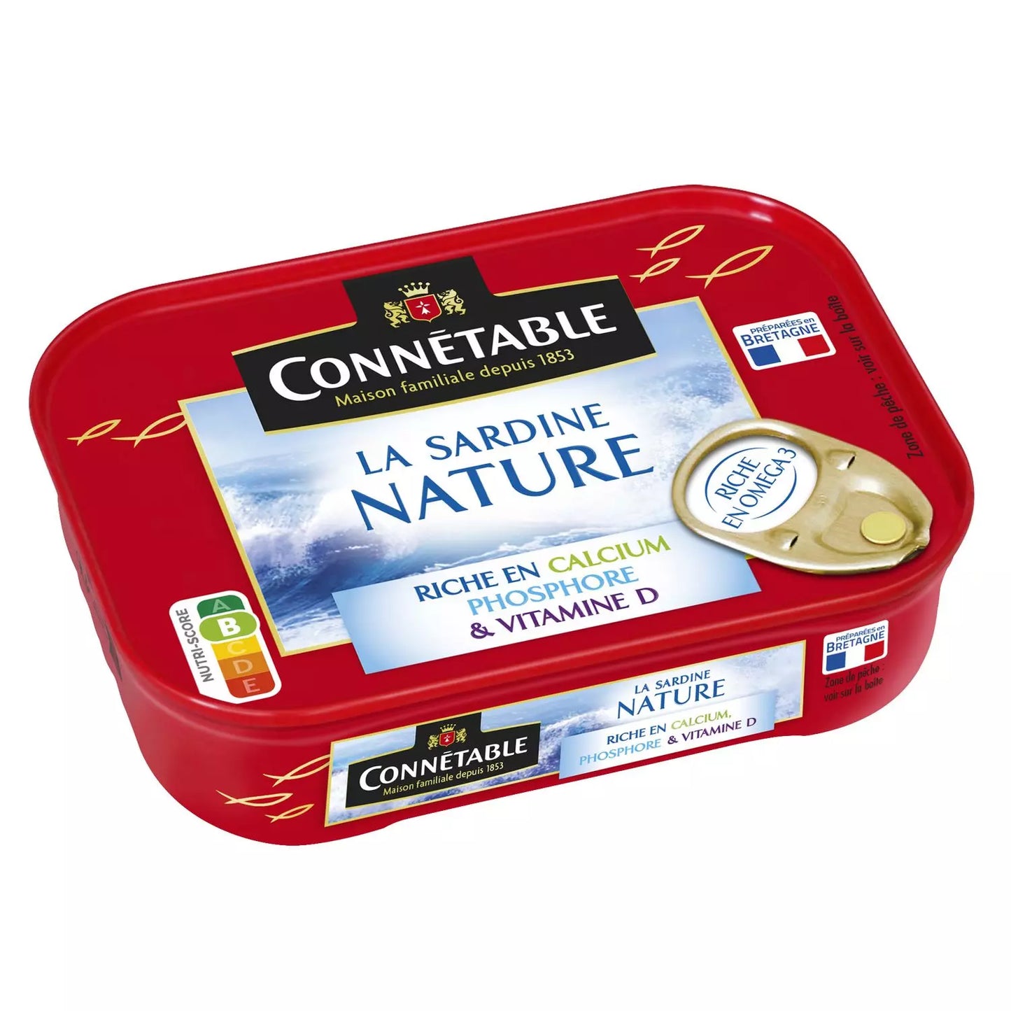 CONNETABLE La Sardine Nature, zubereitet in der Bretagne, 95 g