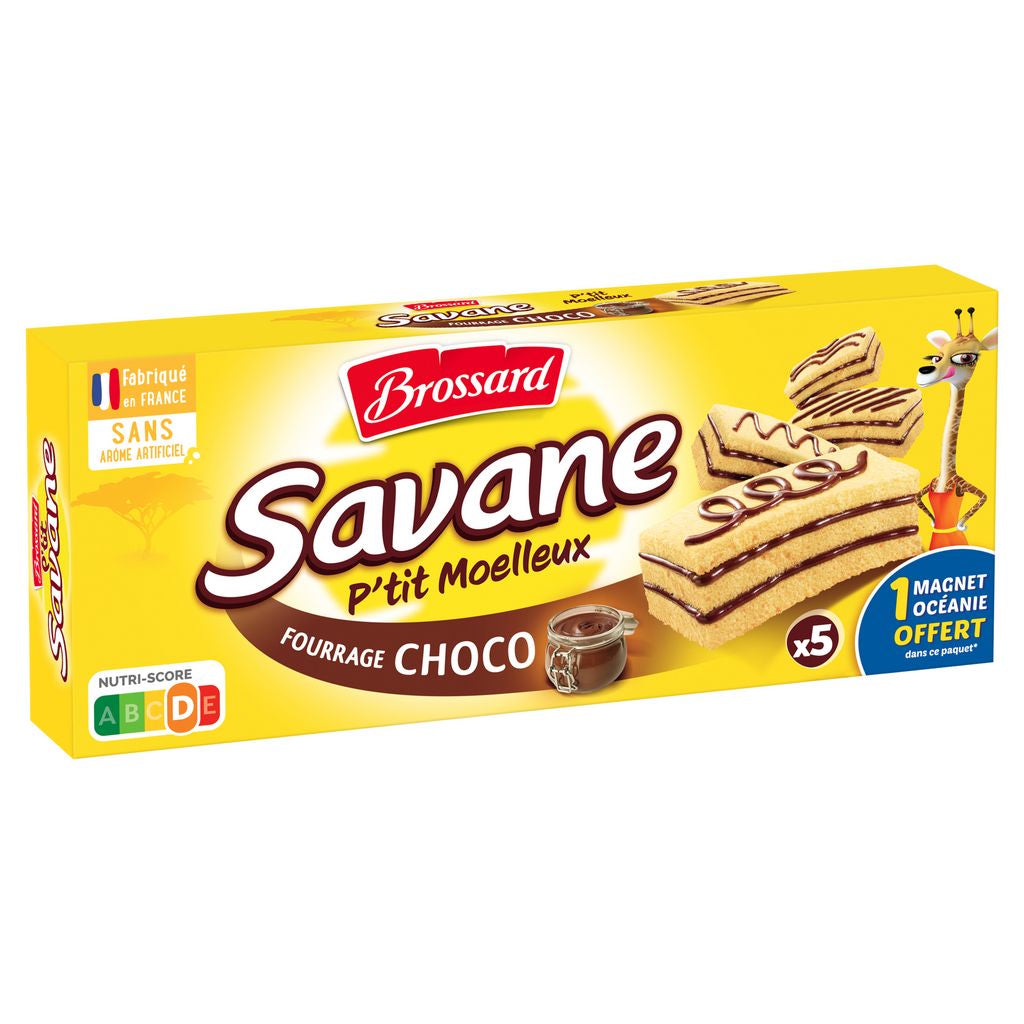 BROSSARD Savane p'tit moelleux gâteaux fourrés au chocolat 135g