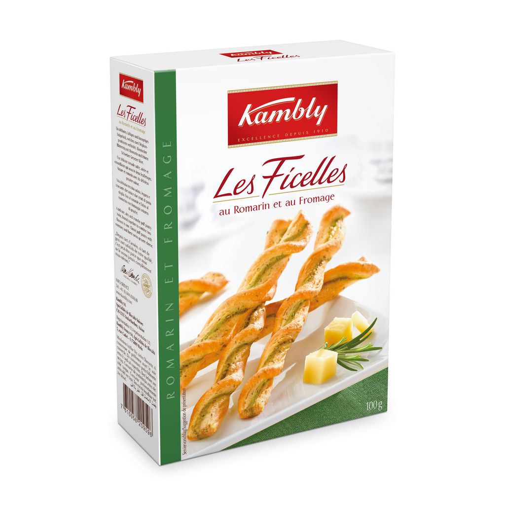 KAMBLY Gebäck Apéritif Ficelles Rosmarin Käse 100g