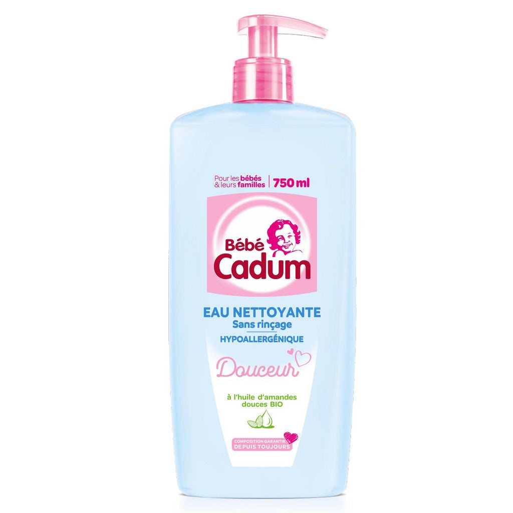 BEBE CADUM Eau nettoyante à l'huile d'amande douce bio 750ml