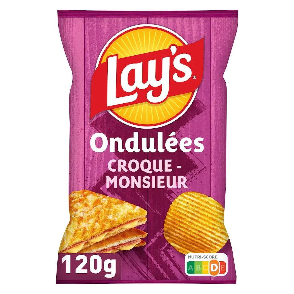 LAY'S Chips ondulées saveur croque-monsieur 120g