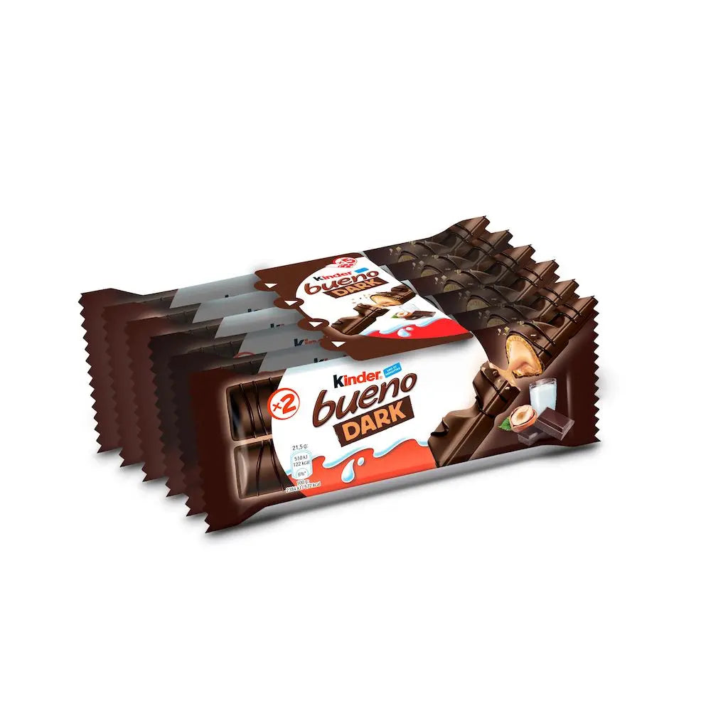 KINDER Bueno barres de chocolat noir fourrées au lait et aux noisettes x5 - 212g
