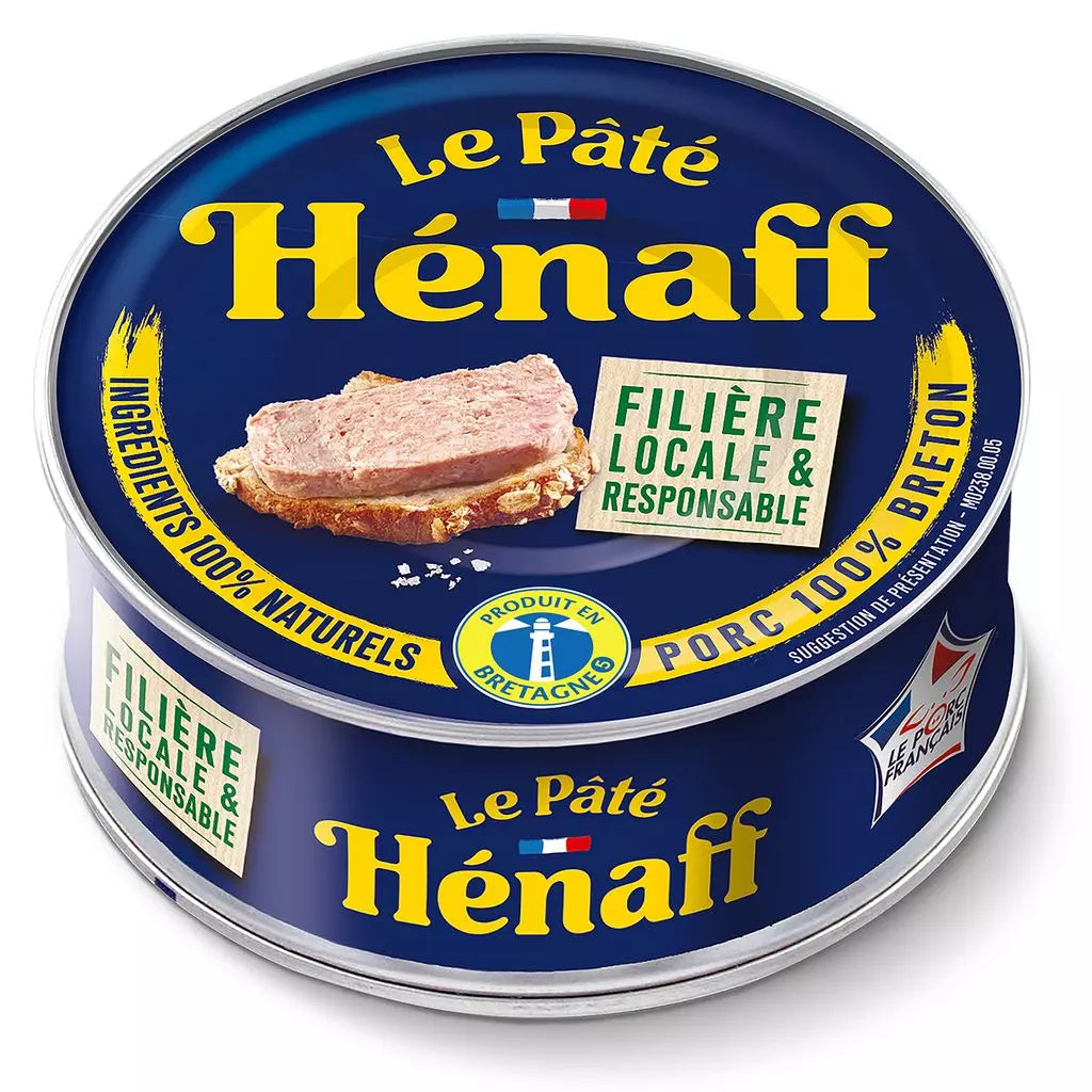 HENAFF Pork Pâté with Guérande Salt, Filets & Ham – No Preservatives – 154g