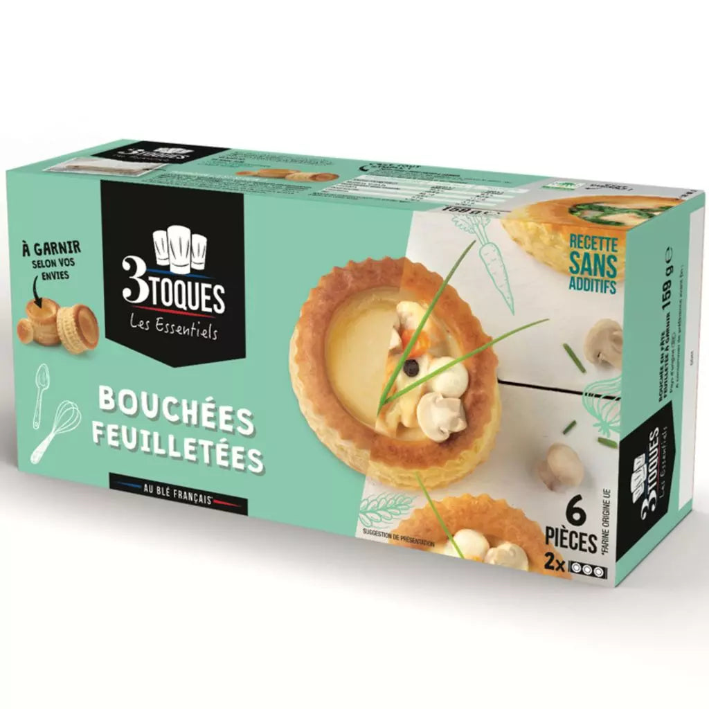3 TOQUES Mini Puff Pastry Shells x6 – 159g