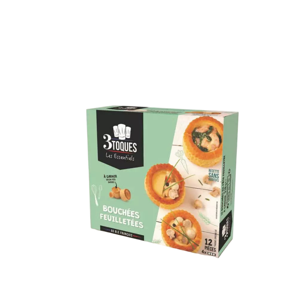 3 TOQUES Puff Pastry Bouchées x12 – 318g