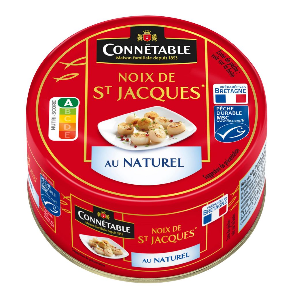 CONNETABLE Noix de St Jacques au naturel MSC 111G