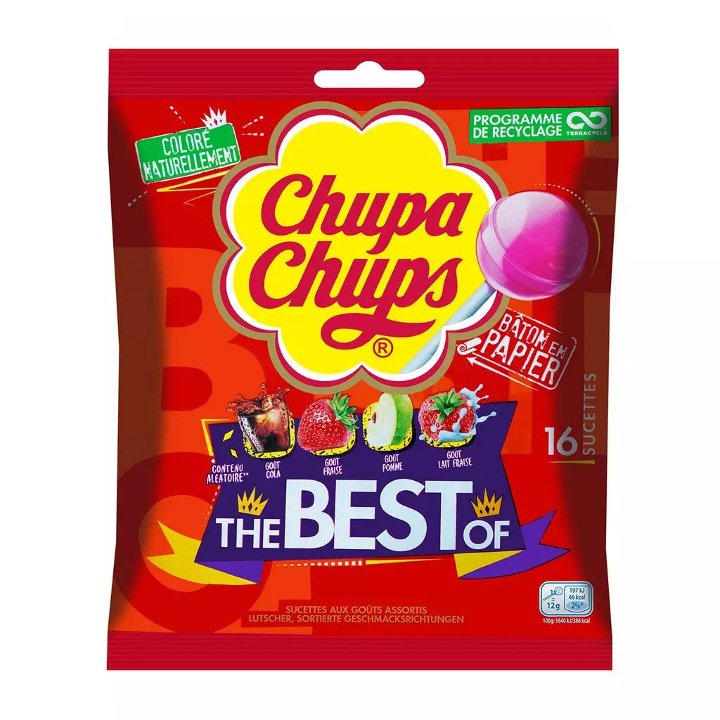 CHUPA CHUPS Assorted Flavor Lollipops – 16 Lollipops 192g
