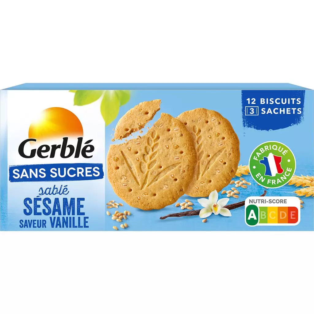 GERBLE Sesame Vanilla Sugar-Free Shortbread 132g