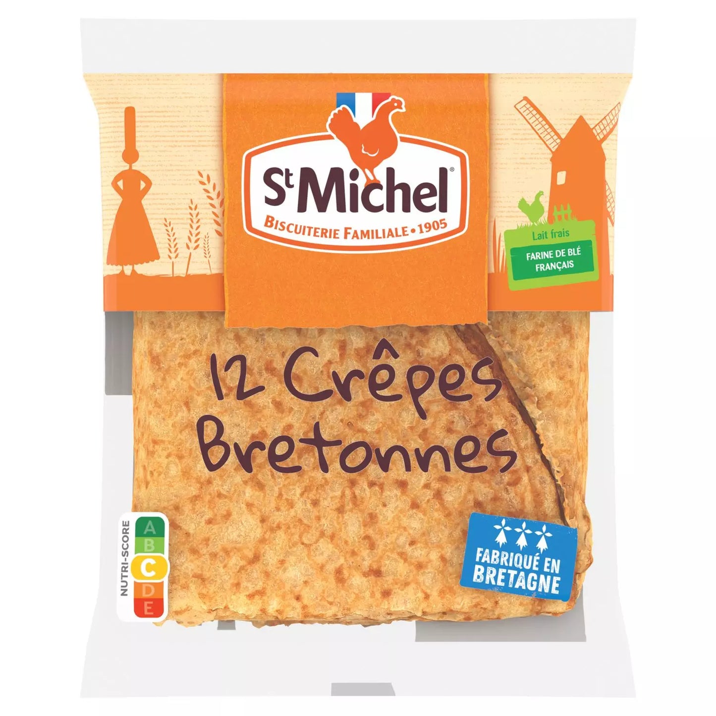 ST MICHEL Plain Breton crêpes made in Brittany 315g (12 Crêpes)