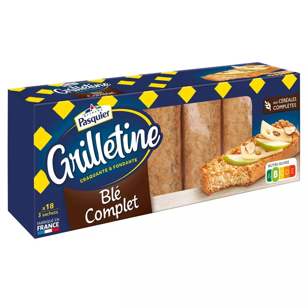 PASQUIER Whole Wheat Toasted Bread Slices (Grilletine) 242g