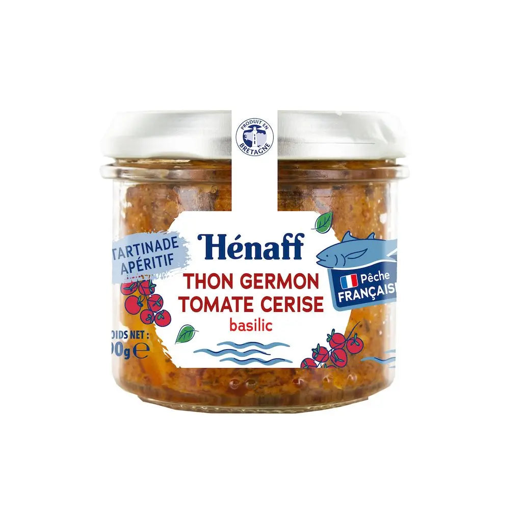 HENAFF Albacore-Thunfisch-Aufstrich mit Kirschtomaten und Basilikum 90g