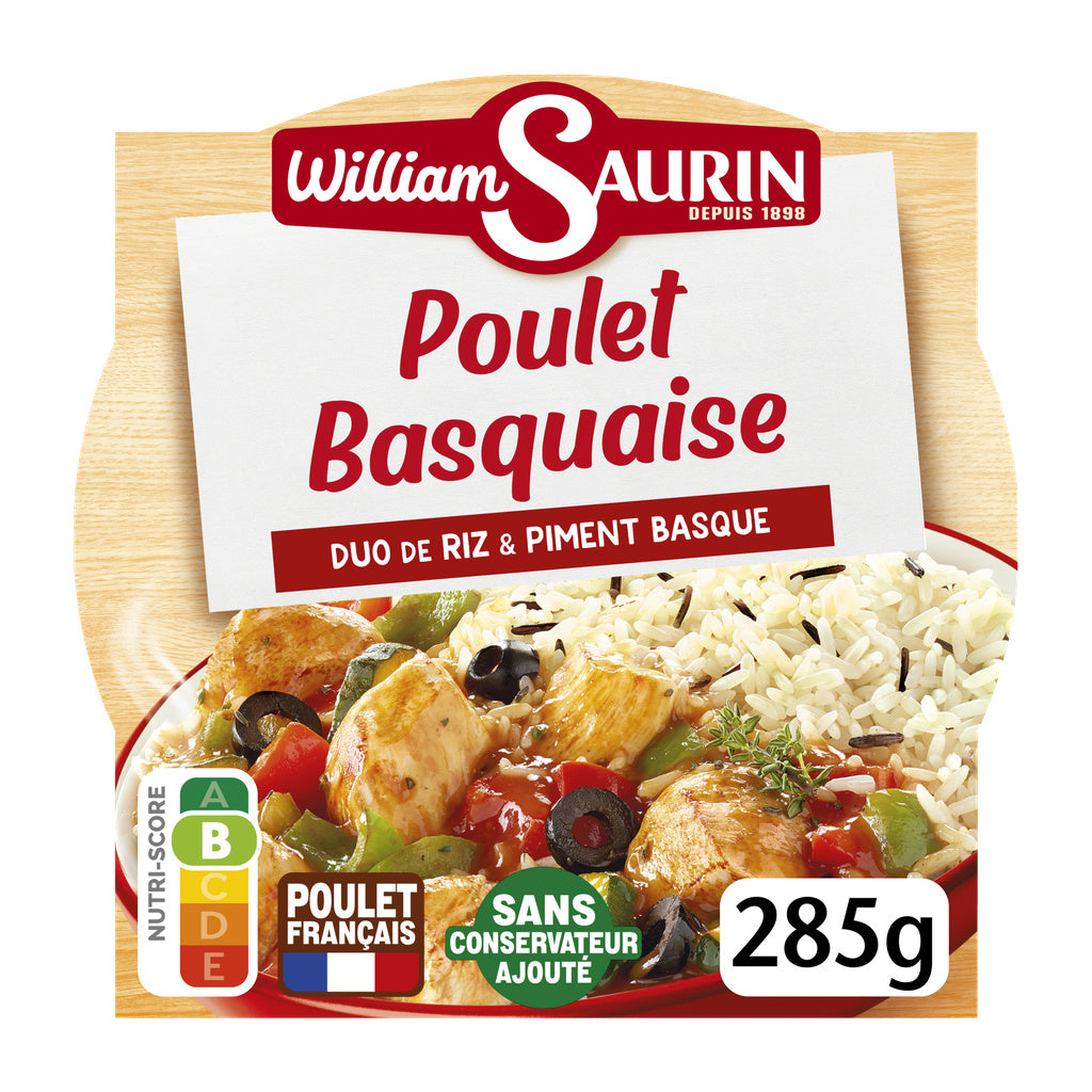 WILLIAM SAURIN Poulet basquaise duo de riz & piment basque 285g