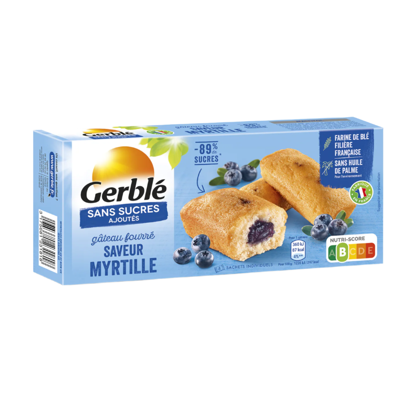 GERBLÉ Blueberry Filled Cakes No Added Sugar 150g