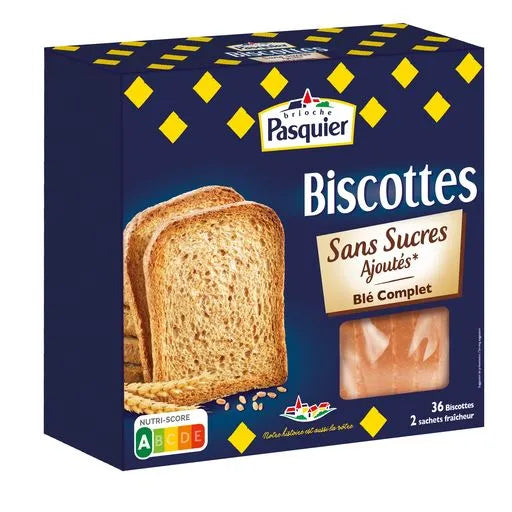 BRIOCHE PASQUIER Whole Wheat Toasts with No Added Sugar 300g