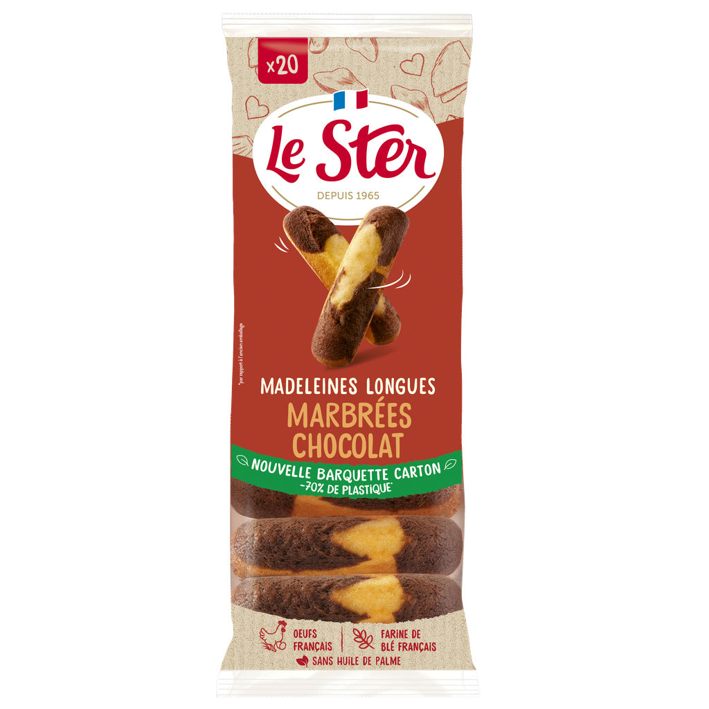 LE STER Madeleines longues marbrées au chocolat 250g