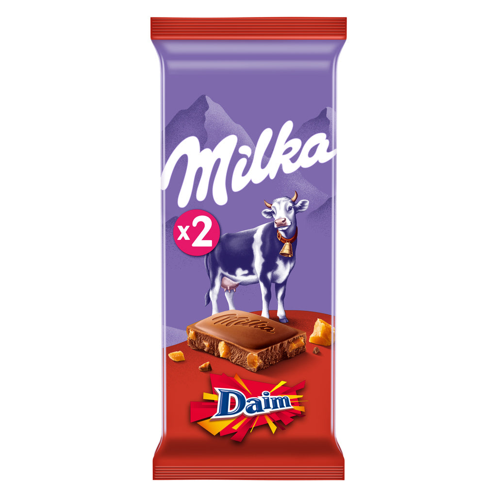 MILKA Chocolat au lait Daim 2x100g