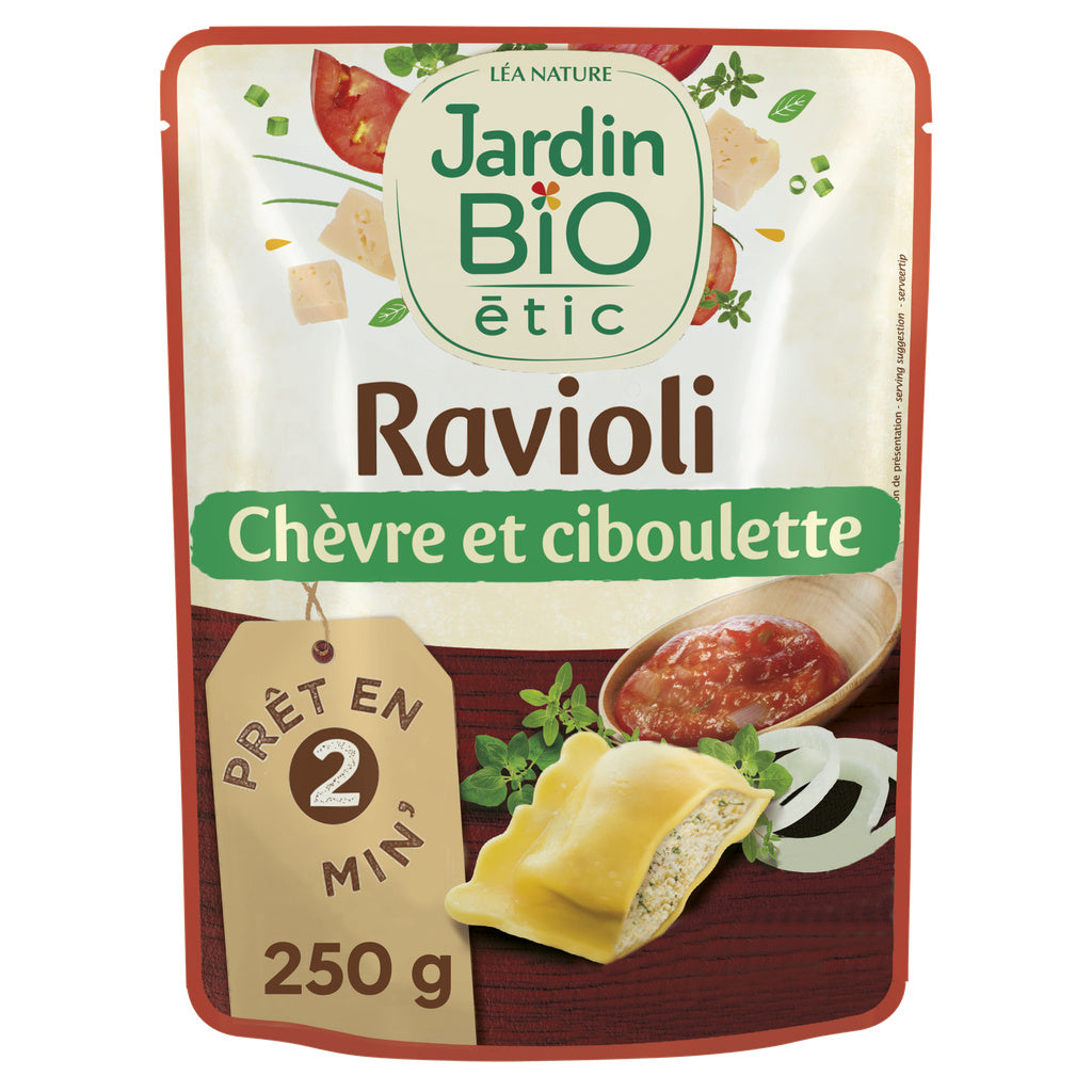 JARDIN BIO Organic Goat Cheese & Chive Ravioli 250g