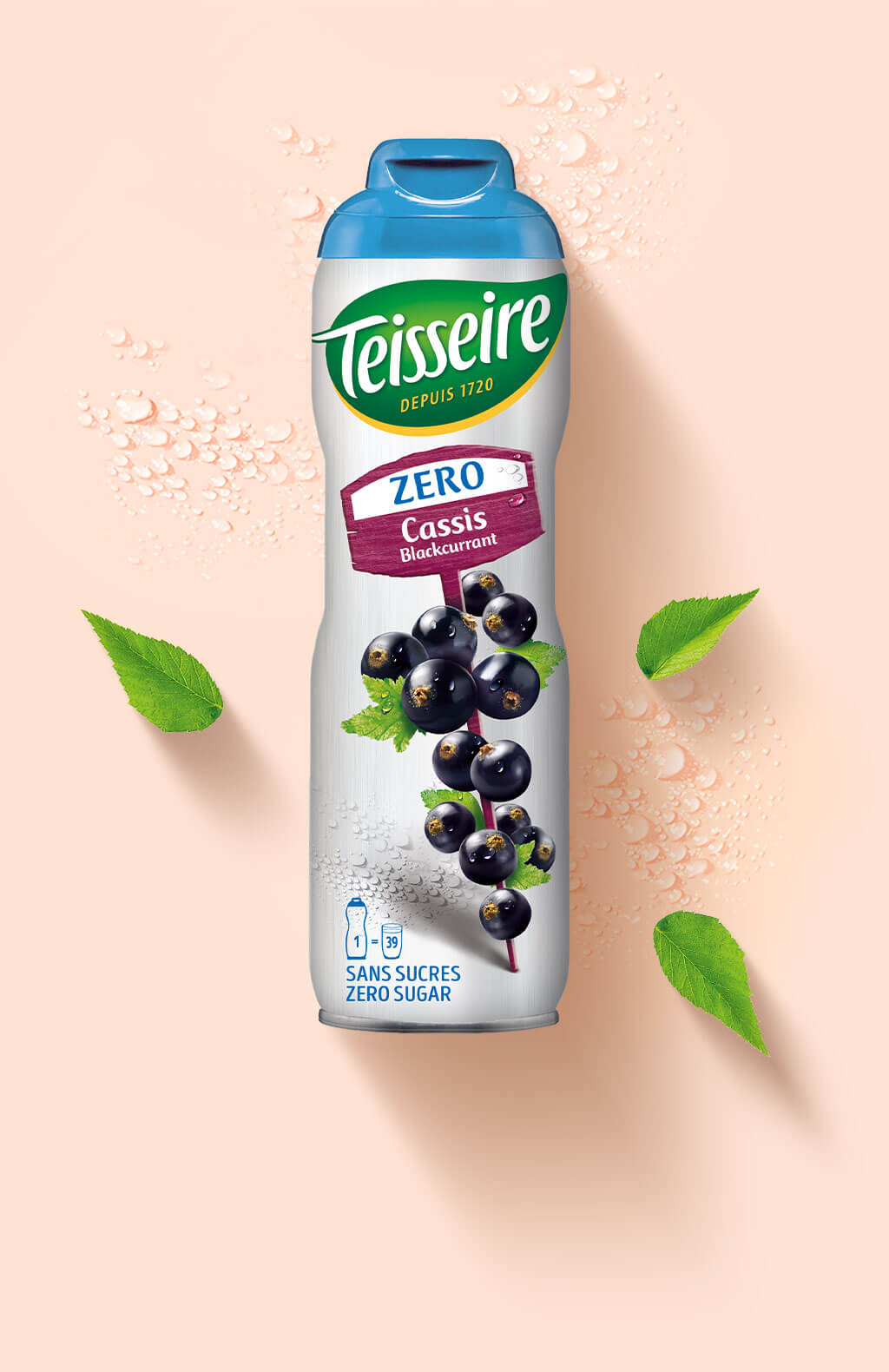 TEISSEIRE Sirop Cassis Zéro Sucres 60cl