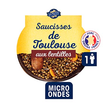 NOS REGIONS ONT DU TALENT Toulouse Sausages with Lentils – 300g