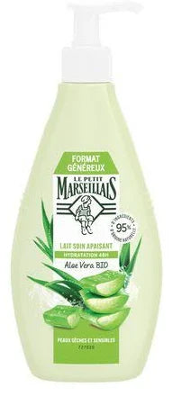 LE PETIT MARSEILLAIS Moisturizing Body Milk Organic Aloe Vera 400ml Pump Bottle