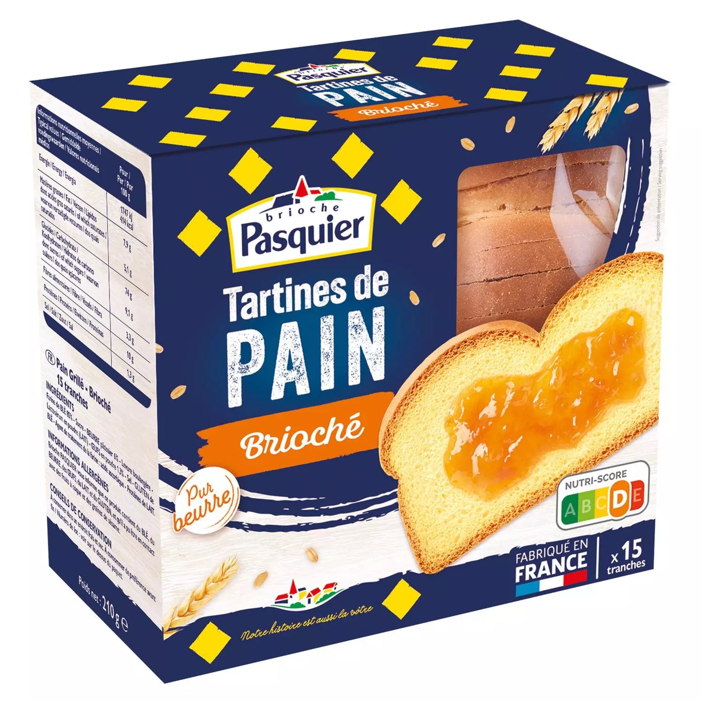 PASQUIER Brioche Toast (x15) 210g