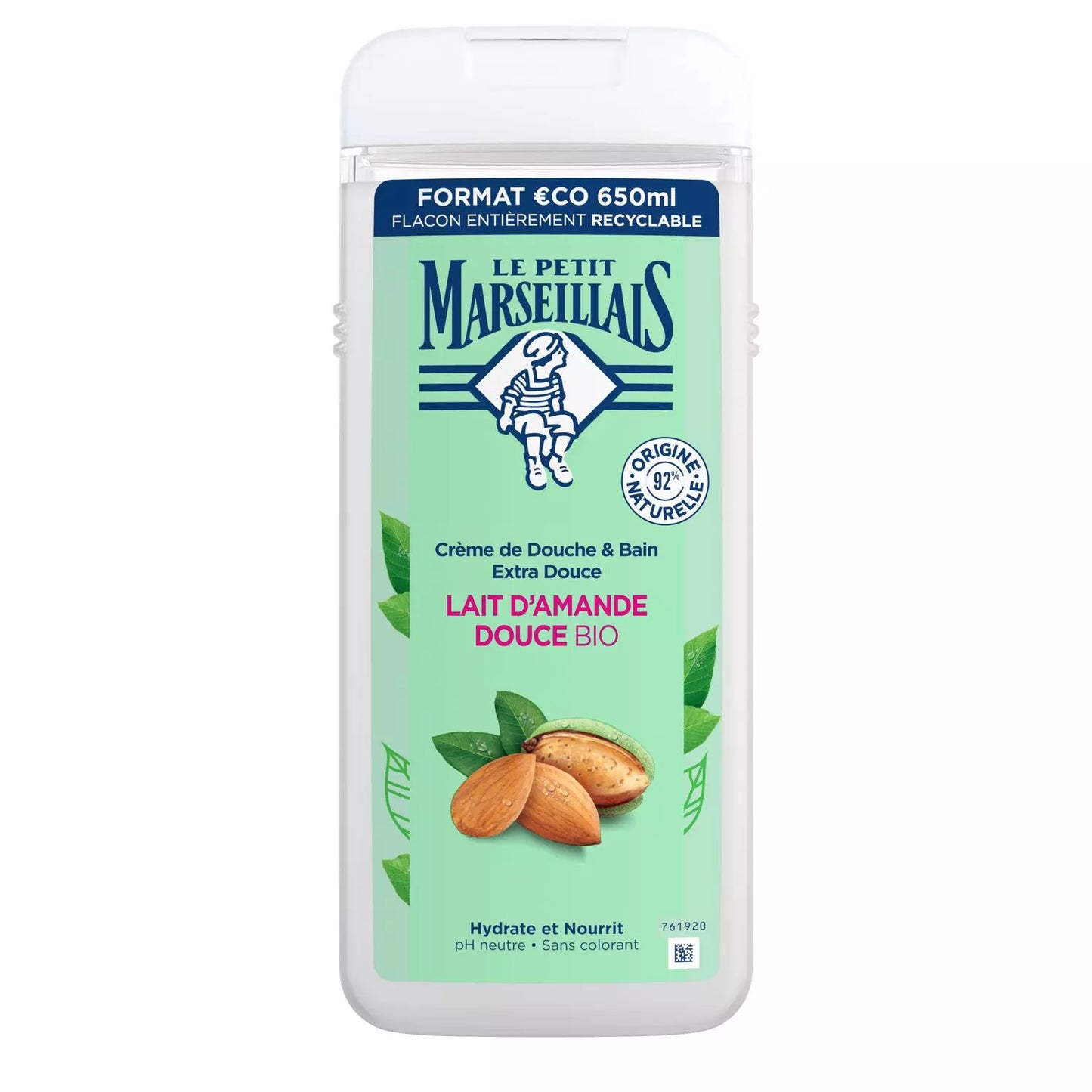 LE PETIT MARSEILLAIS Cream Texture Extra Gentle Shower Gel Organic Sweet Almond Milk 650ml