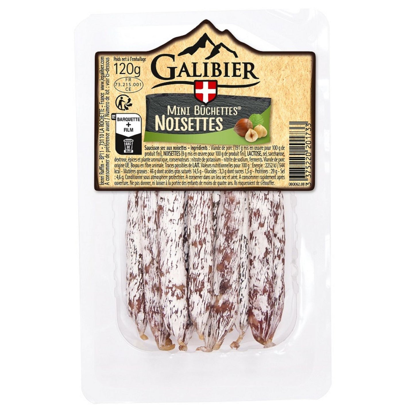 LE GALIBIER Mini Bûchettes with Hazelnuts 120g