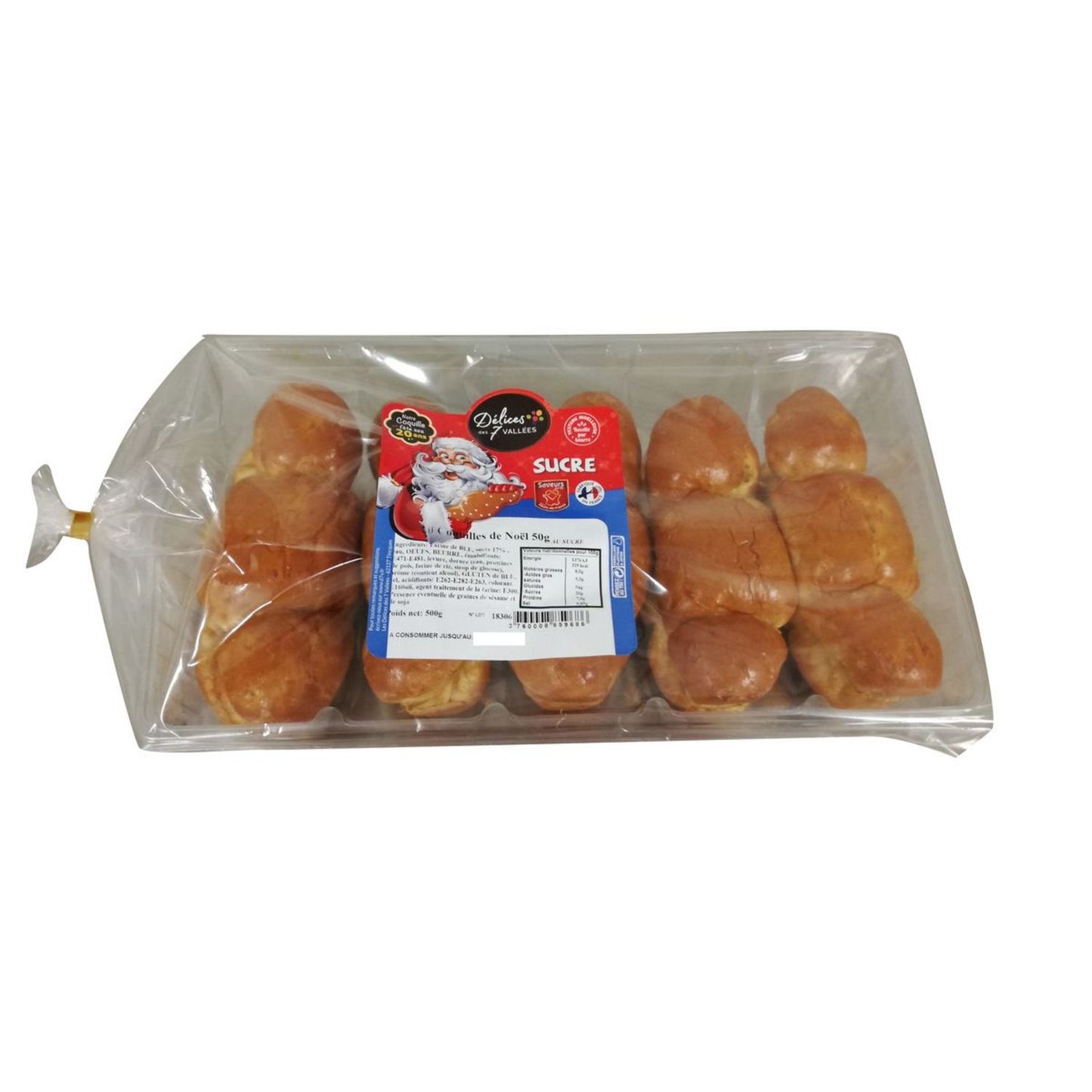 LES DELICES DES 7 VALLEES Coquilles de Noël au sucre 10x50g