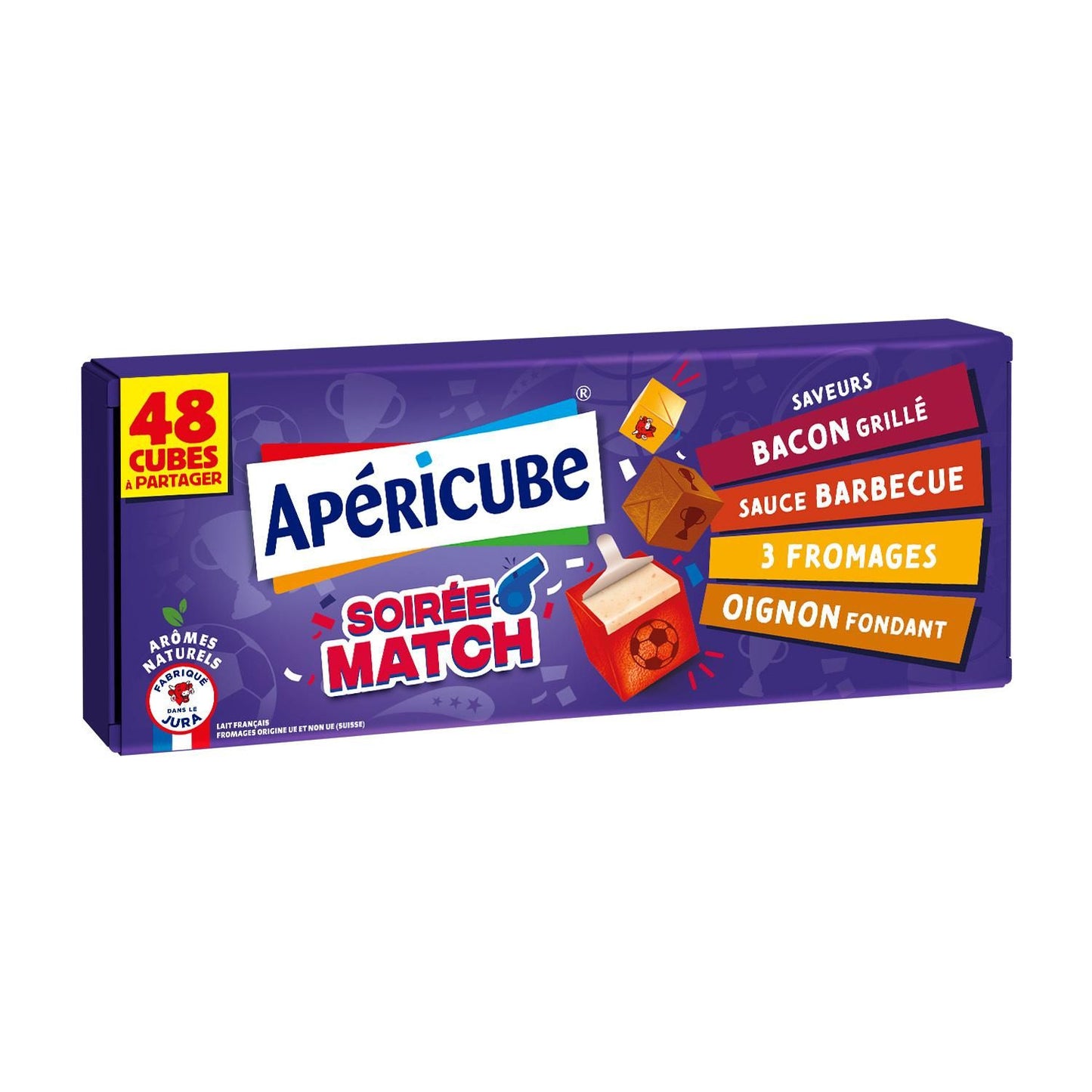 APÉRICUBE Cheese Appetizer “Match Night” Box of 48 Cubes – 250g