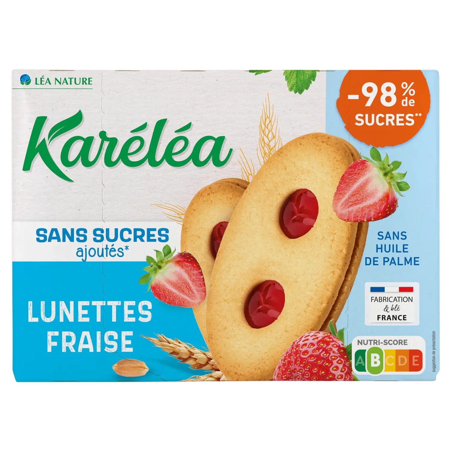 KARELEA No Added Sugar Strawberry Spectacle Biscuits 175g