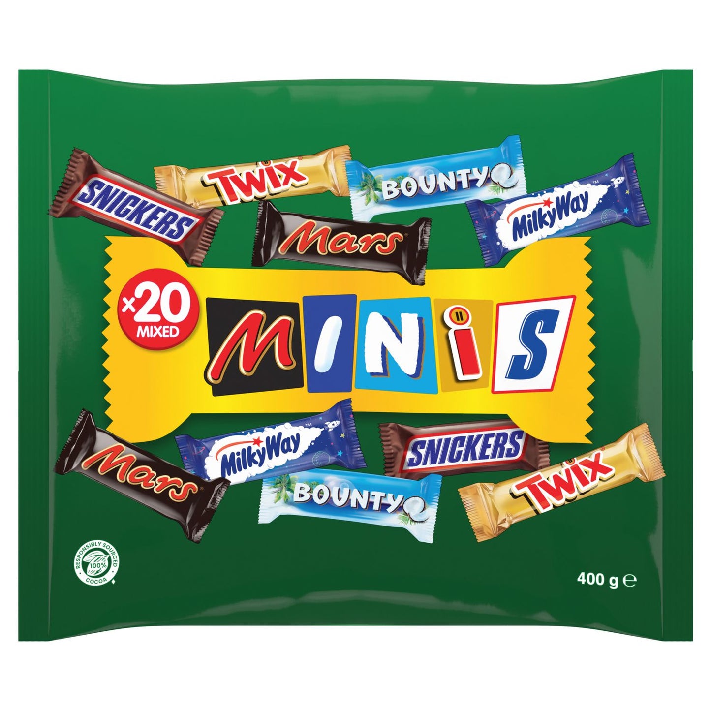 MIXED Mini Bars Mix Mars Snickers Twix Bounty Milky Way 400g