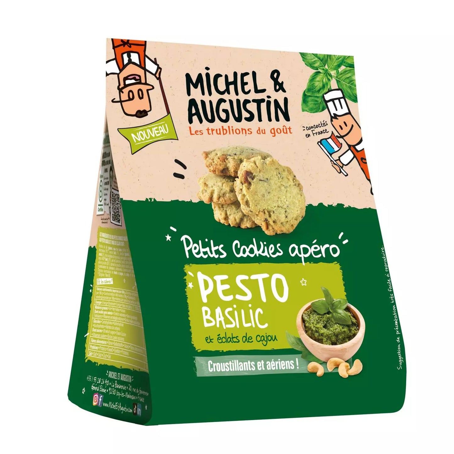 MICHEL ET AUGUSTIN Savory Crackers with Pesto 90g