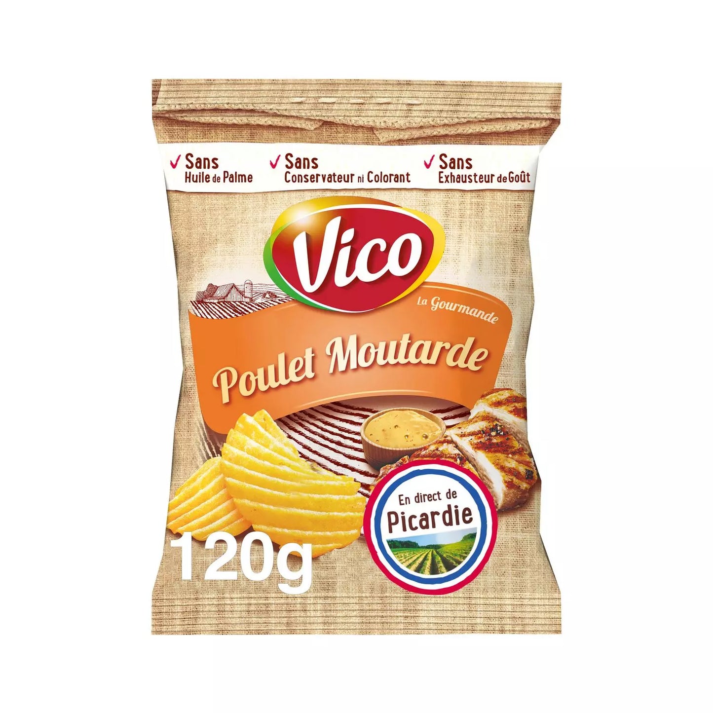 VICO Gourmet Chips with Chicken & Mustard Flavor 120g