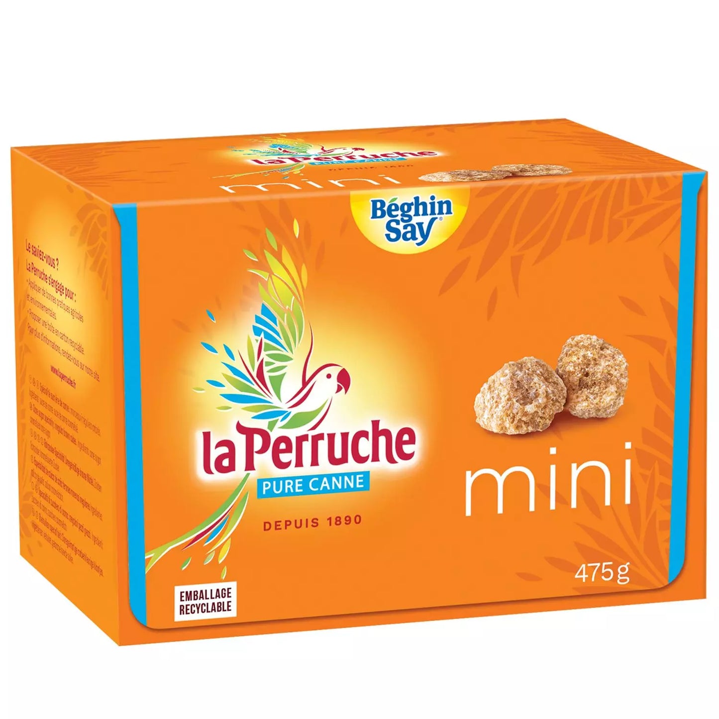 BÉGHIN SAY La Perruche – Mini Cane Sugar Cubes for Espresso 475g