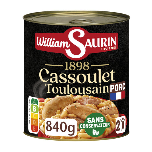 WILLIAM SAURIN Cassoulet Toulousain à la graisse d'oie 840g