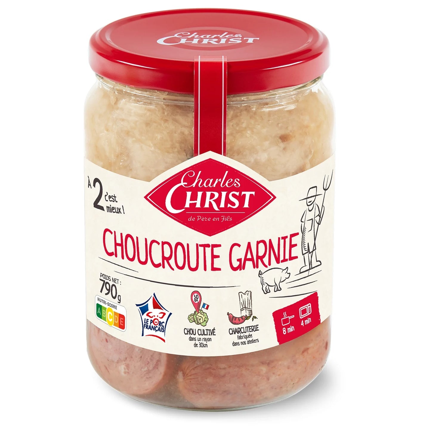 CHARLES CHRIST Garnished Sauerkraut Pure French Pork 790g