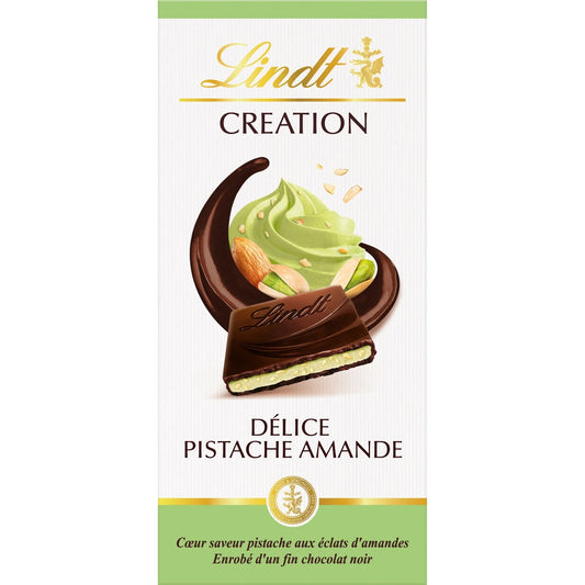 LINDT Création Tablette de chocolat Noir Délice Pistache 150g